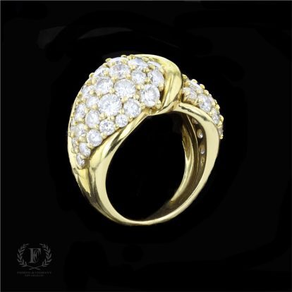 DISTINCTIVELY DESIGNED 18K YELLOW GOLD DIAMOND STATEMENT RING