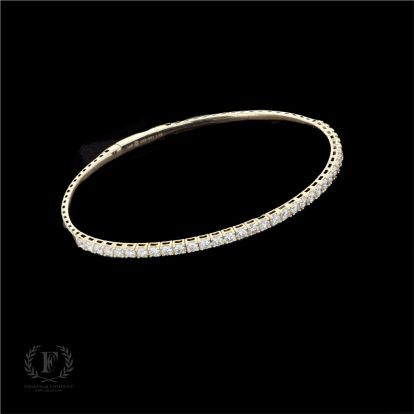 14K YELLOW GOLD FLEXIBLE DIAMOND BANGLE