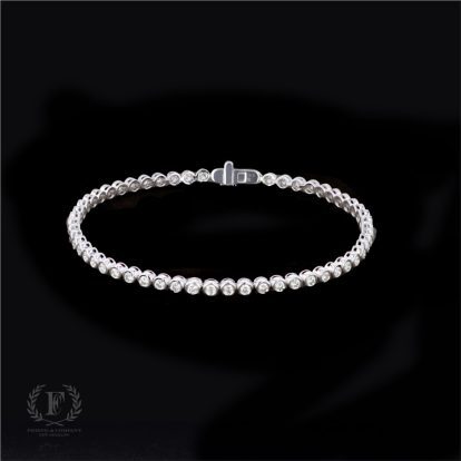14K WHITE GOLD  BEZEL SET DIAMOND TENNIS BRACELET