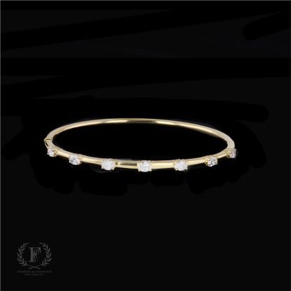 18K YELLOW GOLD OVAL DIAMOND BRACELET