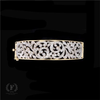 TWO TONE DIAMOND VINTAGE DIAMOND BANGLE