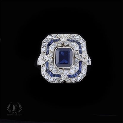Antique Sapphire and Diamond Ring