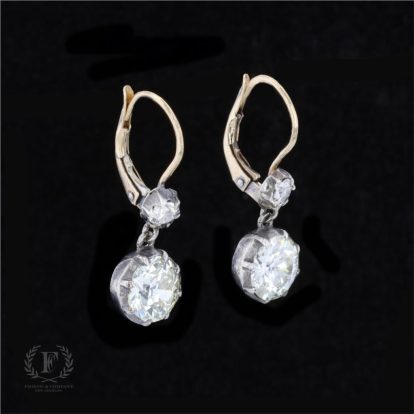 ANTIQUE GEORGIAN TWO TONE EARRINGS
