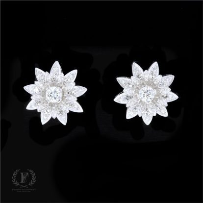 ANTIQUE DIAMOND FLOWER EARRINGS