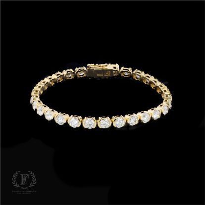 18K YELLOW GOLD DIAMOND TENNIS BRACELET