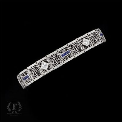 ART DECO INSPIRED SAPPHIRE & DIAMOND BRACELET