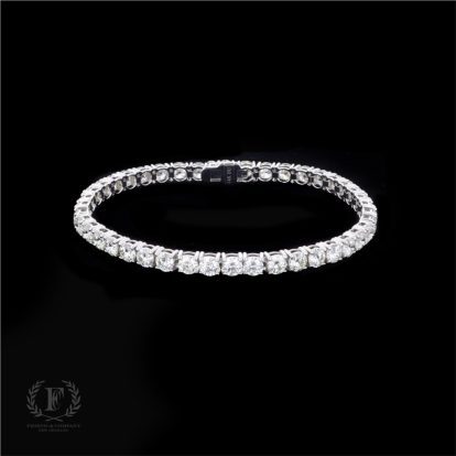 14K WHITE GOLD ROUND BRILLIANT DIAMOND TENNIS BRACELET