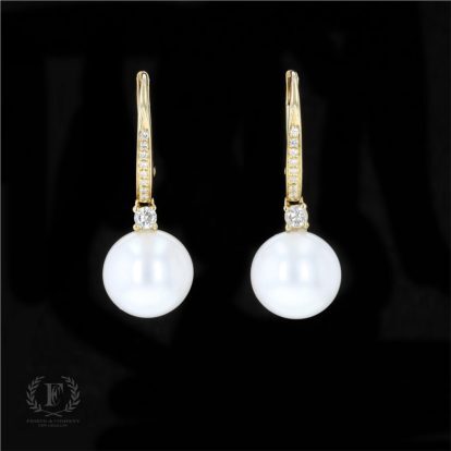 PEARL DIAMOND DROP EARRINGS