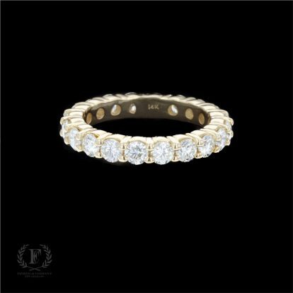 14K YELLOW GOLD ROUND DIAMOND ETERNITY BAND