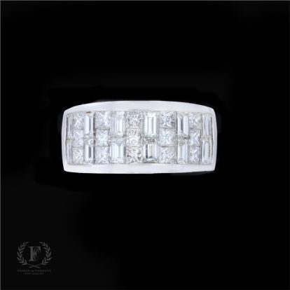 18K BAGUETTE PRINCESS DIAMOND ESTATE RING