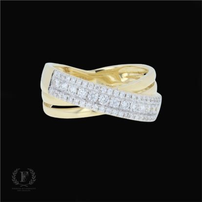 14K YELLOW GOLD ROUND BRILLIANT DIAMOND RING