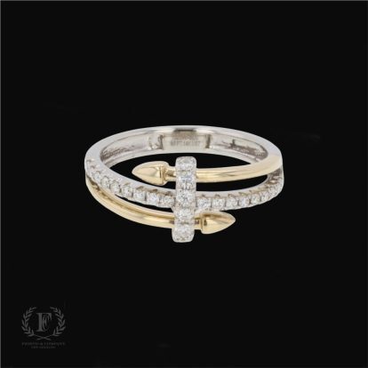 TWO TONE  DIAMOND ARROW RING
