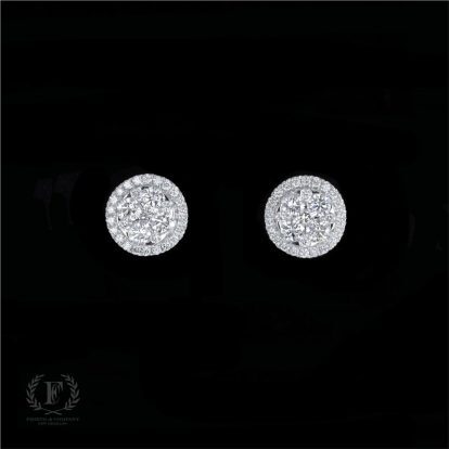 WHITE GOLD DIAMOND CLUSTER STUDS