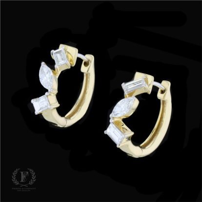MARQUISE BAGUETTE DIAMOND HOOPS