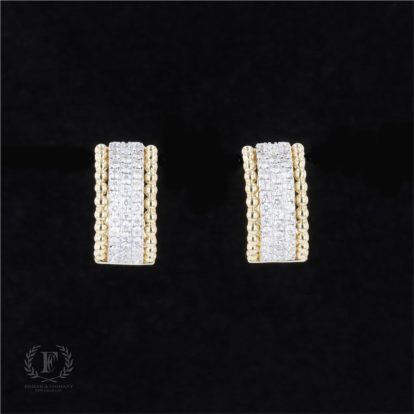 14K YELLOW GOLD DIAMOND HUGGIES