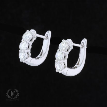 18K YELLOW GOLD DIAMOND HOOPS