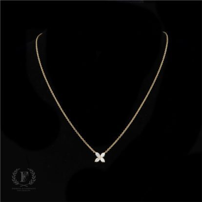 MARQUISE DIAMOND FLOWER PENDANT NECKLACE