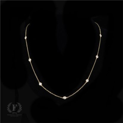 14K YELLOW GOLD DIAMOND BY THE YARD NECKLACE