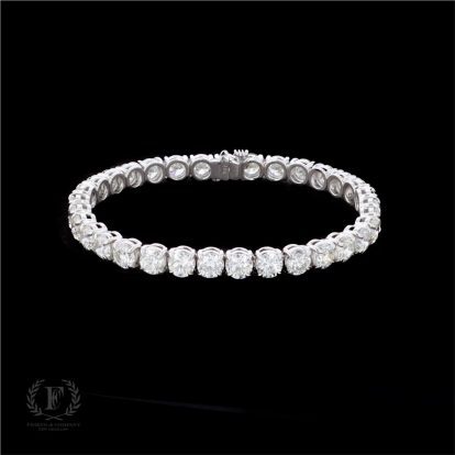 ROUND BRILLIANT DIAMOND 18K WHITE GOLD TENNIS BRACELET
