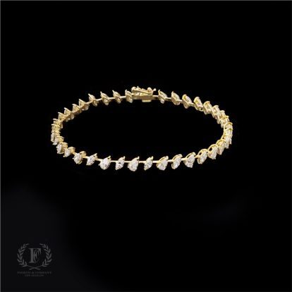 18K YELLOW MIXED SHAPE DIAMOND BRACELET