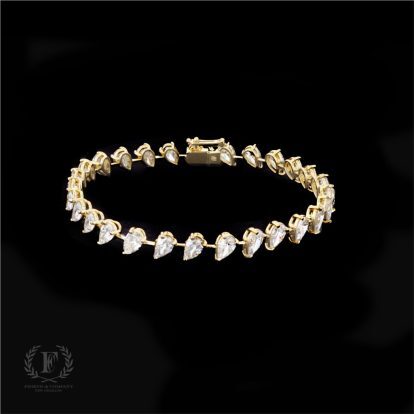 18K YELLOW GOLD PEAR SHAPED DIAMOND BRACELET
