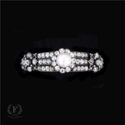 SOUTH SEA PEARL OLD MINE CUT DIAMOND ESTATE BRACELET