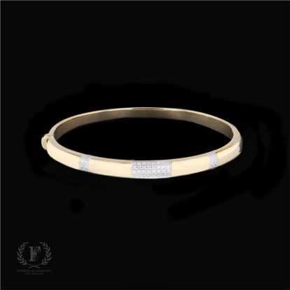 14K YELLOW GOLD DIAMOND BANGLE