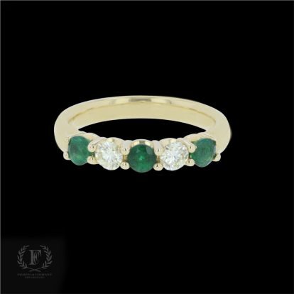 EMERALD DIAMOND HALF ETERNITY BAND