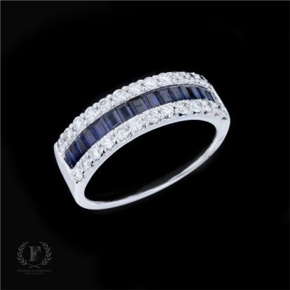 SAPPHIRE DIAMOND HALF ETERNITY BAND