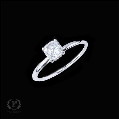 18K WHITE GOLD DIAMOND WHISPER RING WITH HIDDEN HALO