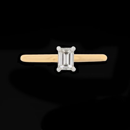 TWO TONE HIDDEN HALO DIAMOND ENGAGEMENT RING