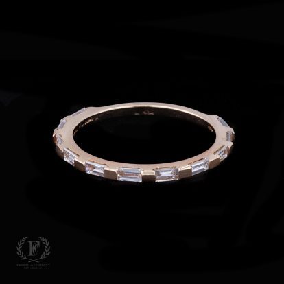 Contemporary 14K YELLOW GOLD DIAMOND HALF ETERNITY BAND
