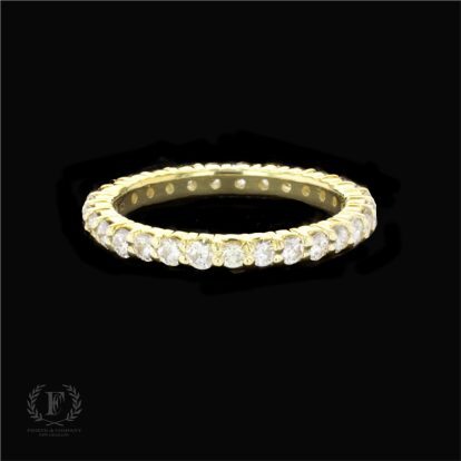 18K YELLOW GOLD ROUND BRILLIANT DIAMOND FULL ETERNITY BAND