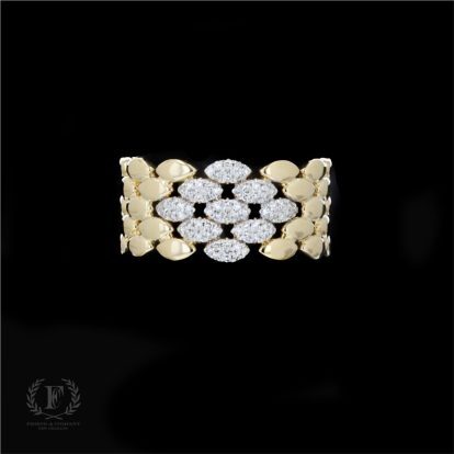 14K YELLOW GOLD ROUND BRILLIANT  DIAMOND  BAND